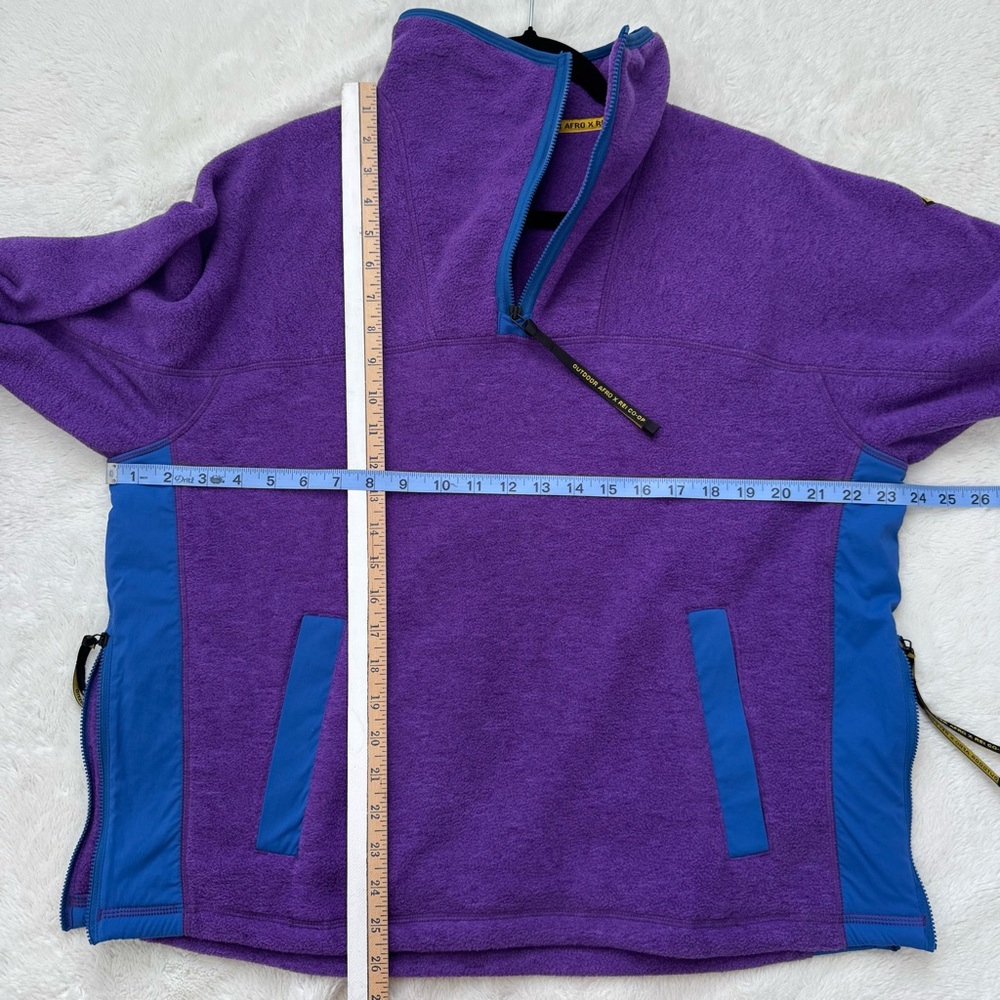 Outdoor Afro x REI‎ Co-Op Sweater Women's Large Purple Fleece Outdoor Athleisure - Picture 11 of 12
